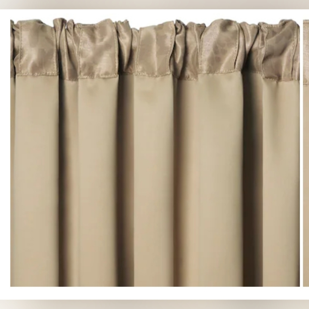 Elegant Tan Damask Curtain - Picture 5 of 5